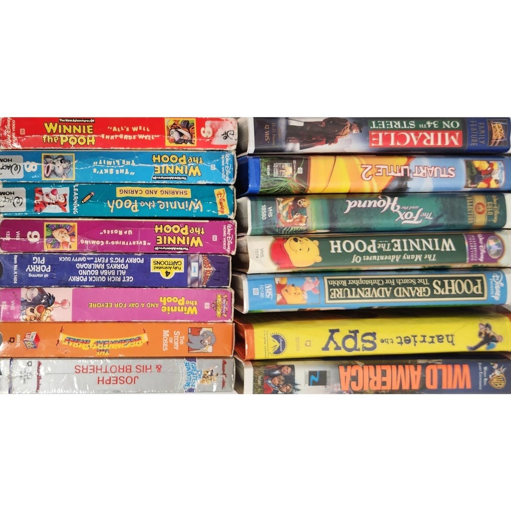 VHS Lot Winnie The Pooh Wild America Stewart‎ Little